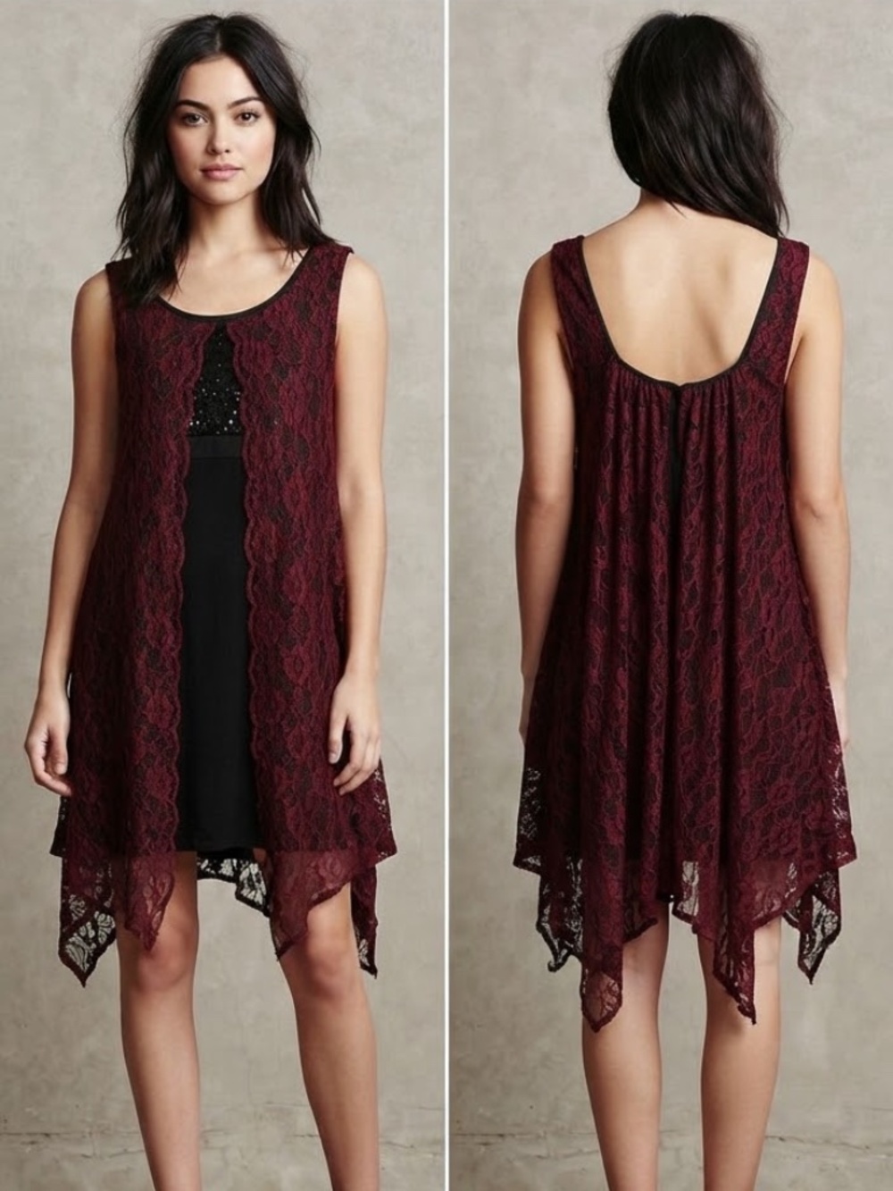 Vintage USA Lace Sequin Renaissance Gothic Dress